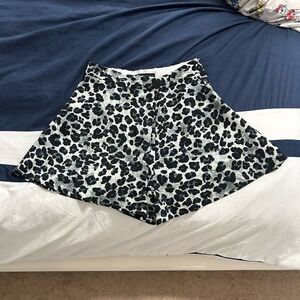 Zara Black and White Leopard Print Women's Shorts